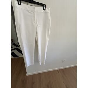 St. John Caviar Emma Womens 8 Pants White Cotton Dress Resort Old Money Career